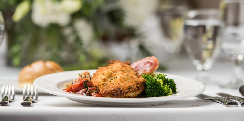 Asiago-Crusted Chicken Breast with Tomato Relish