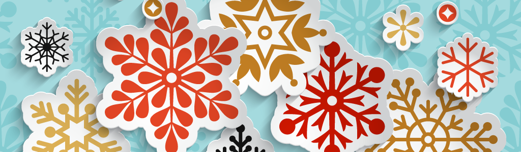 Vector snowflakes on blue background