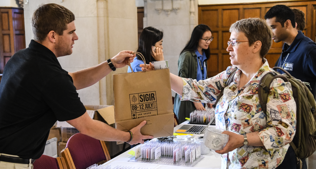 Conference registration at the Michigan League