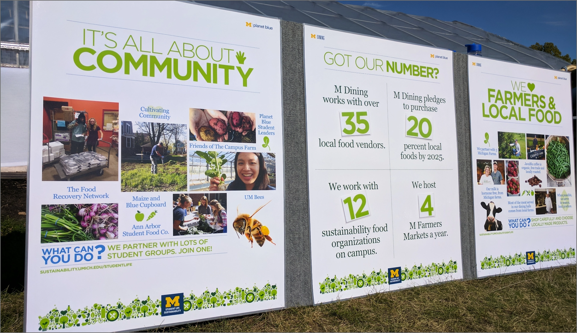 MDining posters describing Community engagement