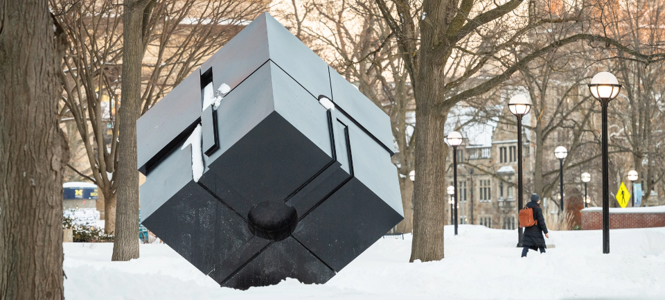 The Cube, a rotating metal cube