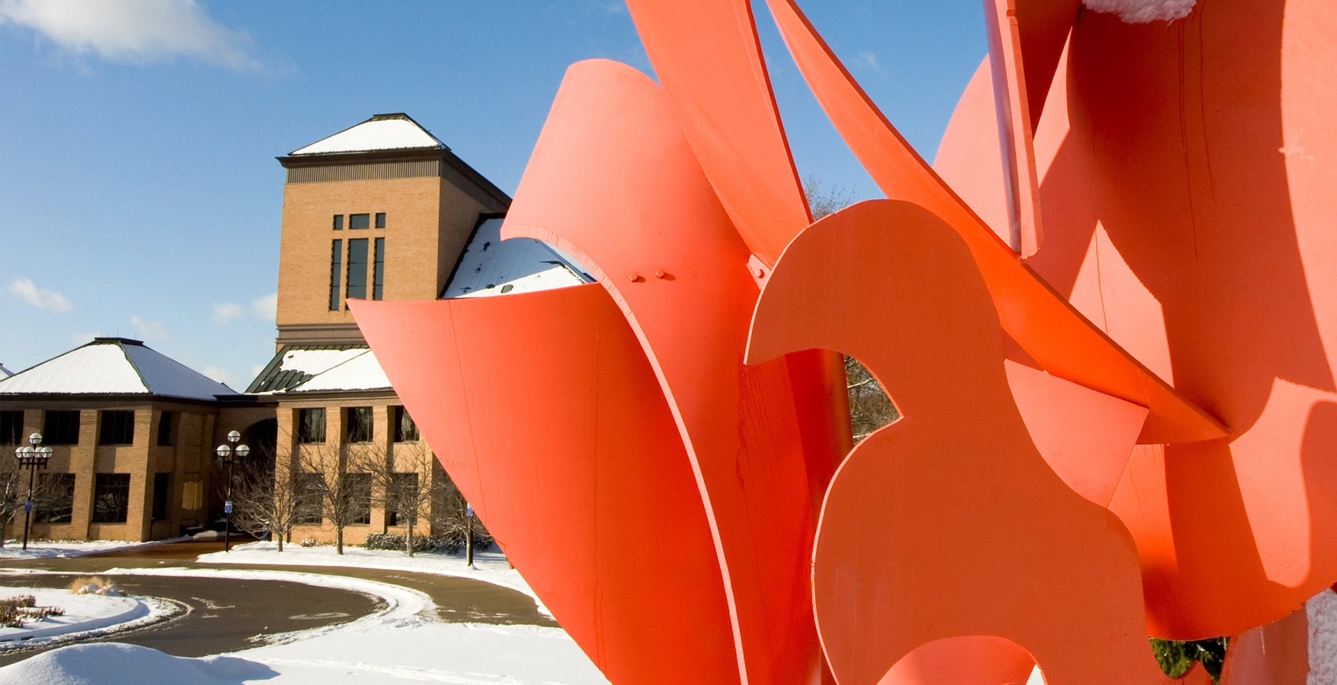 A winter scene on north campus