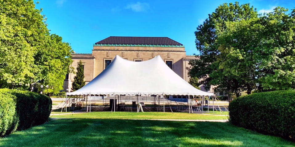 Canopy in front of Rackham Hall